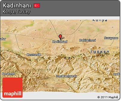 Satellite Panoramic Map of Kadınhanı
