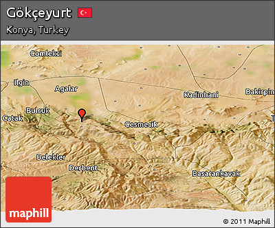 Satellite Panoramic Map of Gökçeyurt