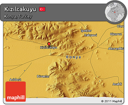 Physical 3D Map of Kızılcakuyu