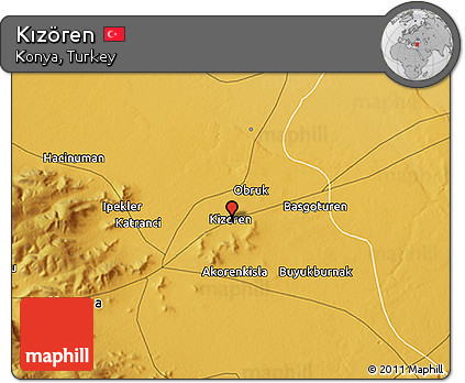 Physical 3D Map of Kızören