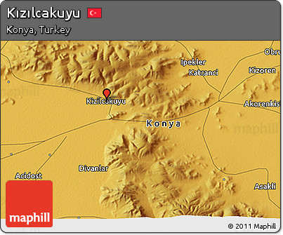 Physical 3D Map of Kızılcakuyu