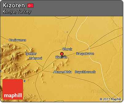 Physical 3D Map of Kızören