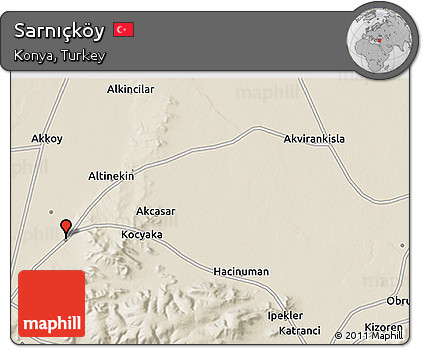 Shaded Relief 3D Map of Sarnıçköy