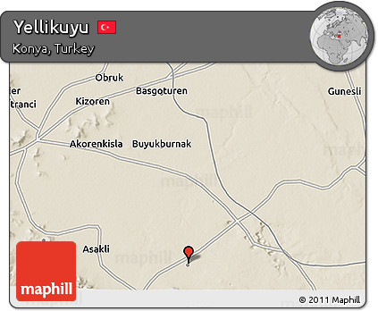 Shaded Relief 3D Map of Yellikuyu