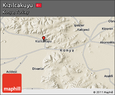 Shaded Relief 3D Map of Kızılcakuyu