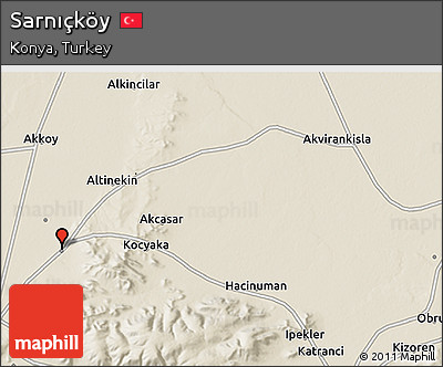 Shaded Relief 3D Map of Sarnıçköy