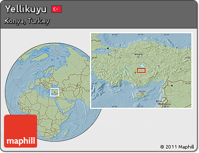 Savanna Style Location Map of Yellikuyu, hill shading