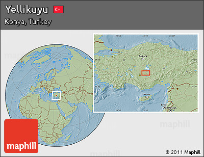 Savanna Style Location Map of Yellikuyu, hill shading