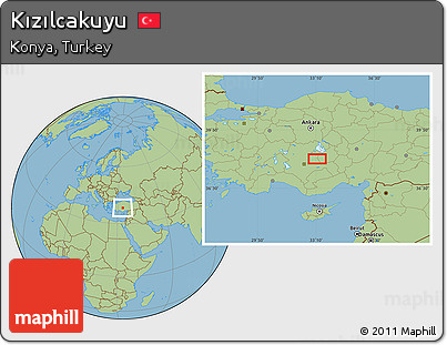 Savanna Style Location Map of Kızılcakuyu