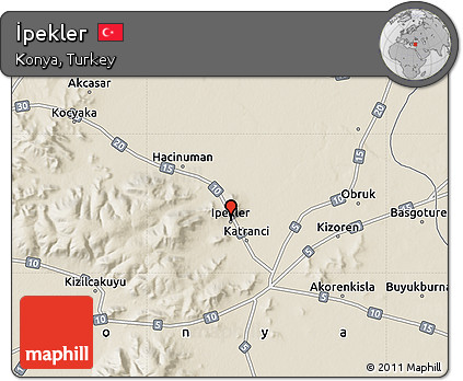 Shaded Relief Map of İpekler