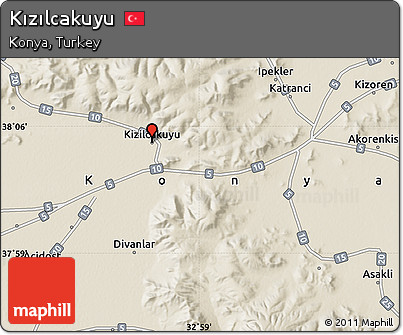 Shaded Relief Map of Kızılcakuyu