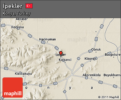 Shaded Relief Map of İpekler