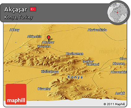 Physical Panoramic Map of Akçaşar