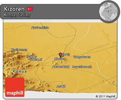 Physical Panoramic Map of Kızören