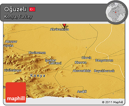 Physical Panoramic Map of Oğuzeli