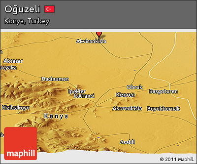 Physical Panoramic Map of Oğuzeli