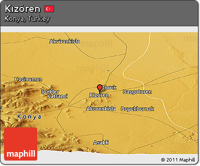 Physical Panoramic Map of Kızören