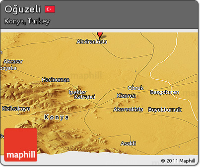 Physical Panoramic Map of Oğuzeli