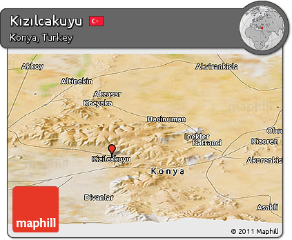 Satellite Panoramic Map of Kızılcakuyu