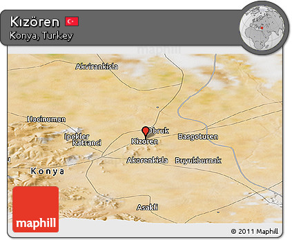 Satellite Panoramic Map of Kızören