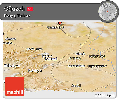 Satellite Panoramic Map of Oğuzeli