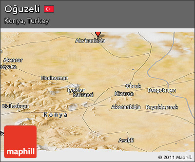 Satellite Panoramic Map of Oğuzeli