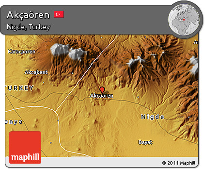Physical 3D Map of Akçaören