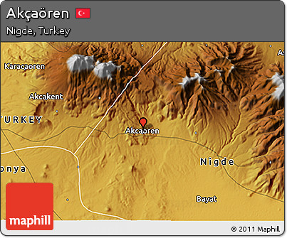Physical 3D Map of Akçaören