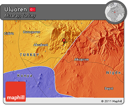 Political 3D Map of Uluören