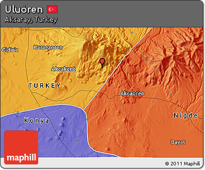 Political 3D Map of Uluören