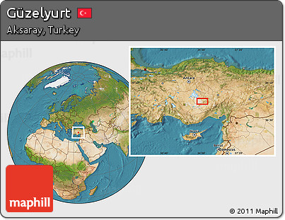 Satellite Location Map of Güzelyurt