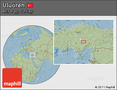 Savanna Style Location Map of Uluören, hill shading