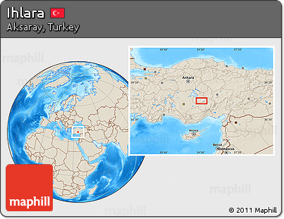 Shaded Relief Location Map of Ihlara