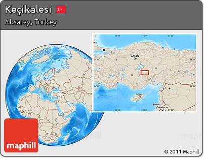 Shaded Relief Location Map of Keçikalesi