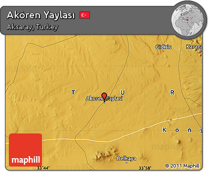 Physical Map of Akören Yaylası