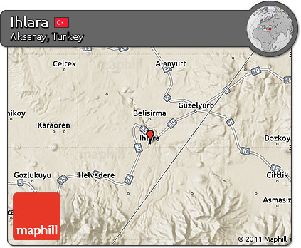 Shaded Relief Map of Ihlara