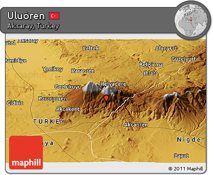 Physical Panoramic Map of Uluören