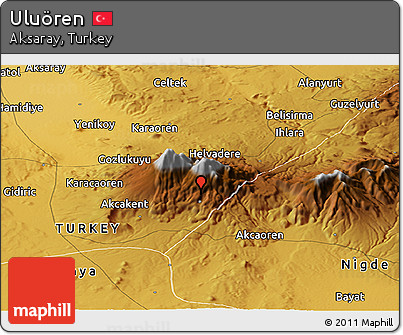 Physical Panoramic Map of Uluören