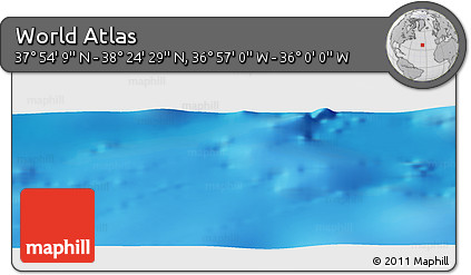 Physical Panoramic Map of the Area around 38° 9' 19" N, 36° 28' 30" W