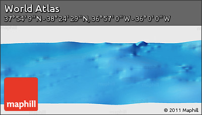 Physical Panoramic Map of the Area around 38° 9' 19" N, 36° 28' 30" W