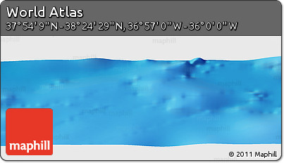 Physical Panoramic Map of the Area around 38° 9' 19" N, 36° 28' 30" W