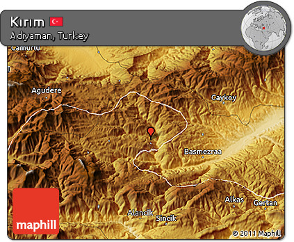 Physical 3D Map of Kırım