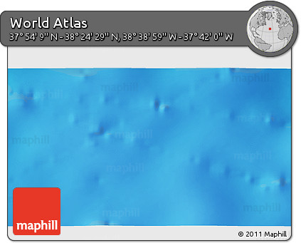 Shaded Relief 3D Map of the Area around 38° 9' 19" N, 38° 10' 29" W