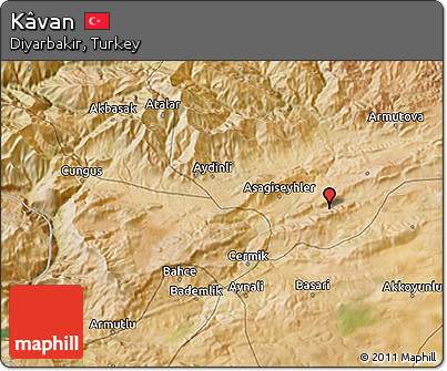 Satellite 3D Map of Kâvan