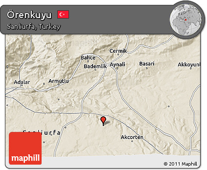 Shaded Relief 3D Map of Örenkuyu