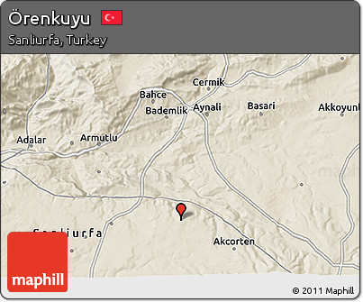 Shaded Relief 3D Map of Örenkuyu