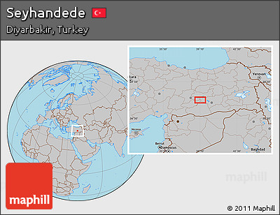 Gray Location Map of Seyhandede