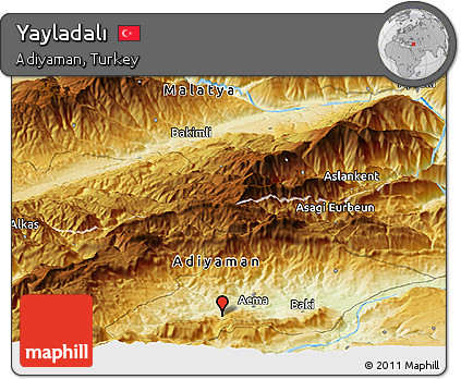Physical Panoramic Map of Yayladalı
