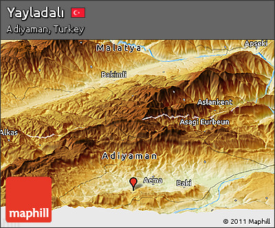Physical Panoramic Map of Yayladalı