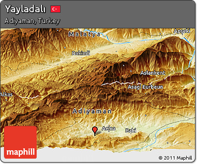 Physical Panoramic Map of Yayladalı